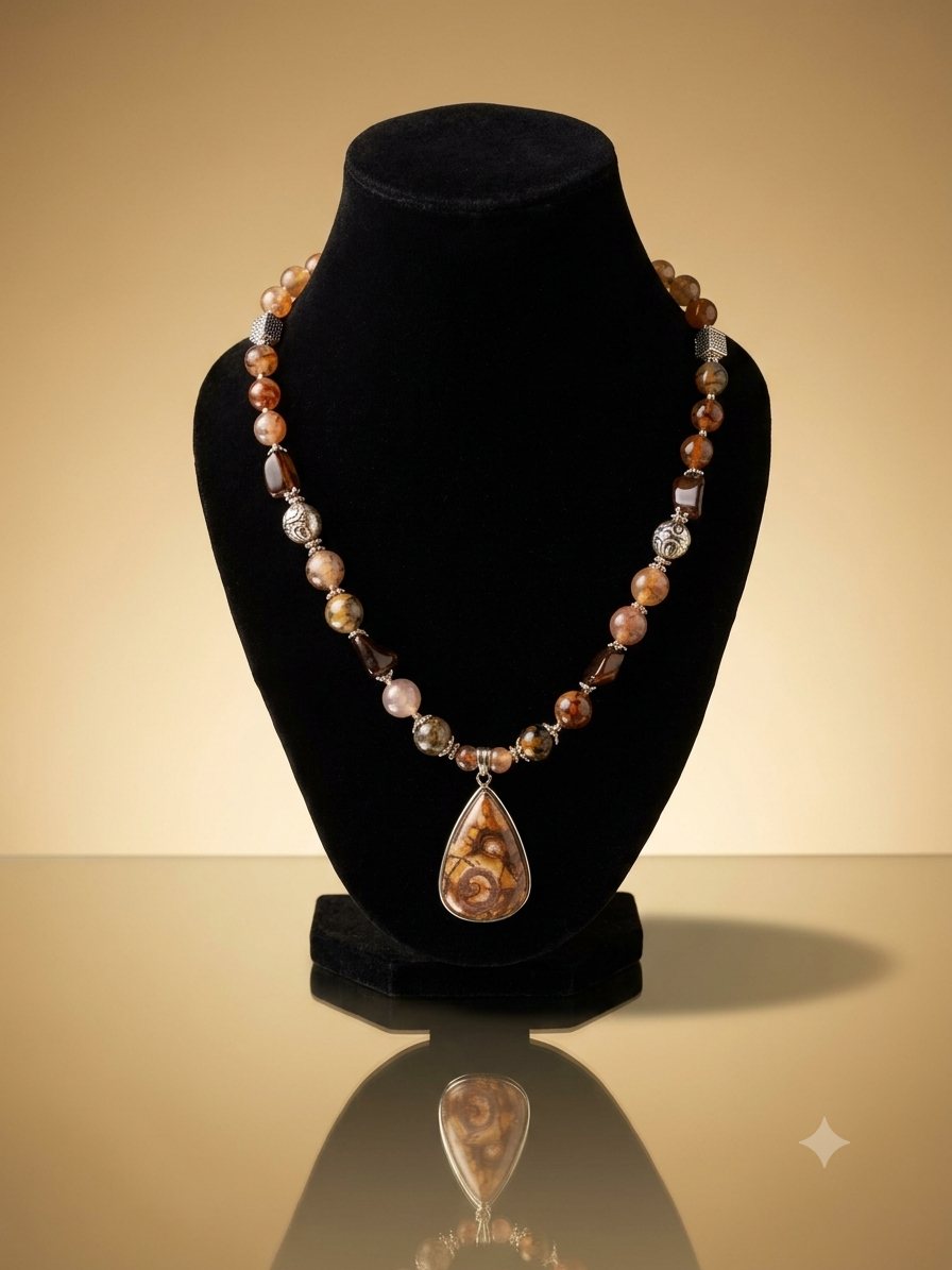 Warm Brown Pendant Necklace