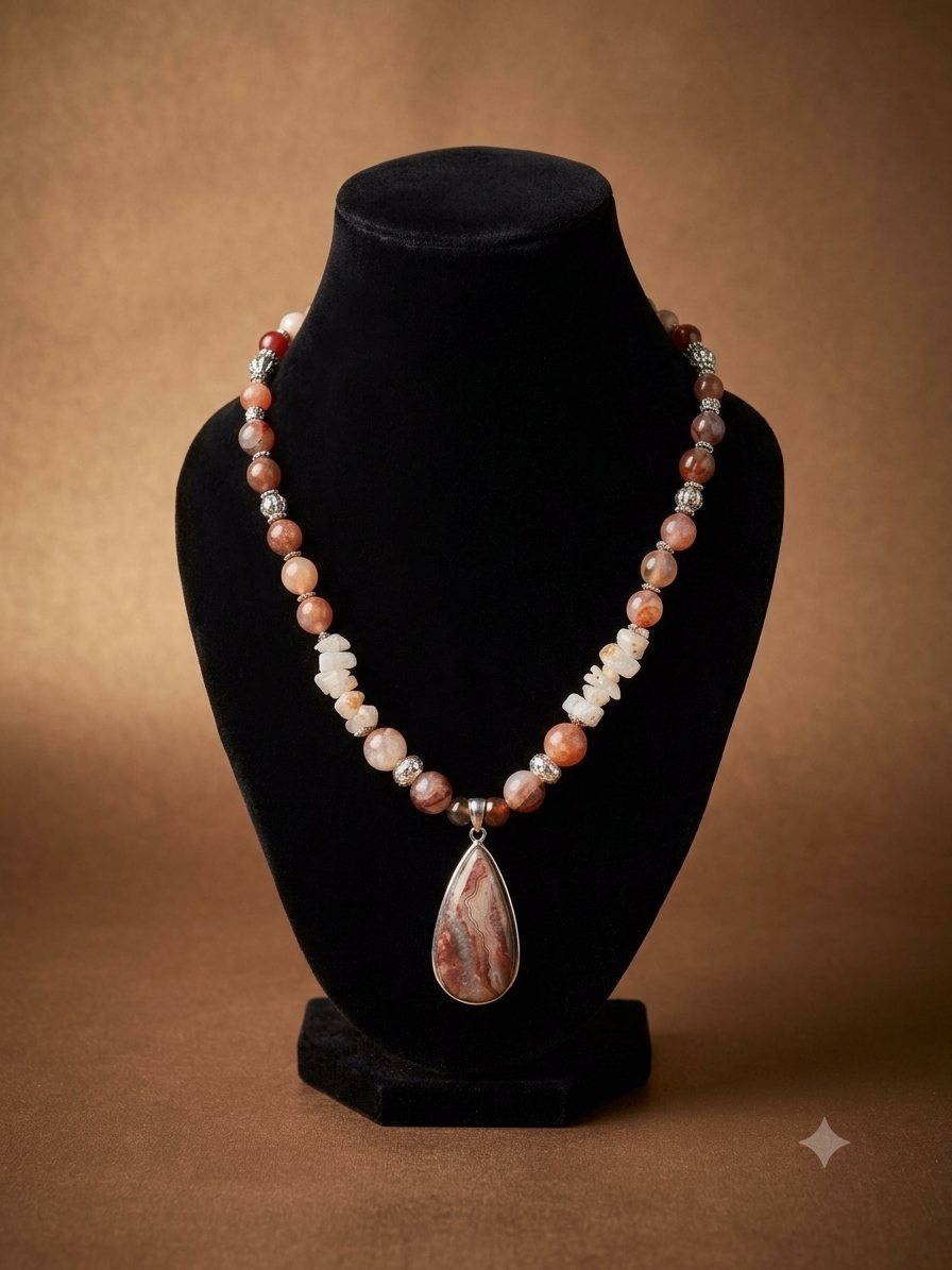 Peach Pendant Necklace