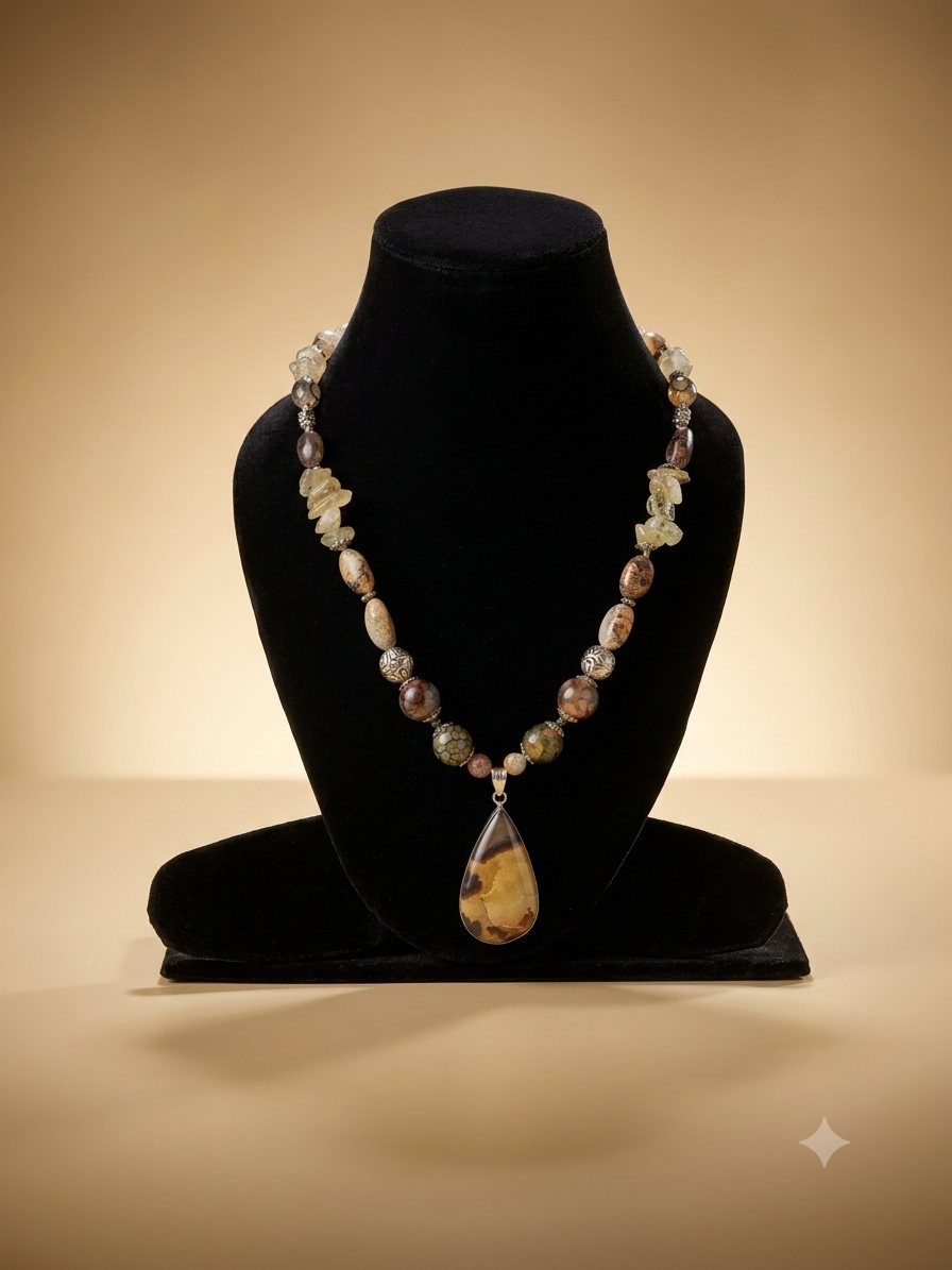 Brown Mixed Bead Necklace