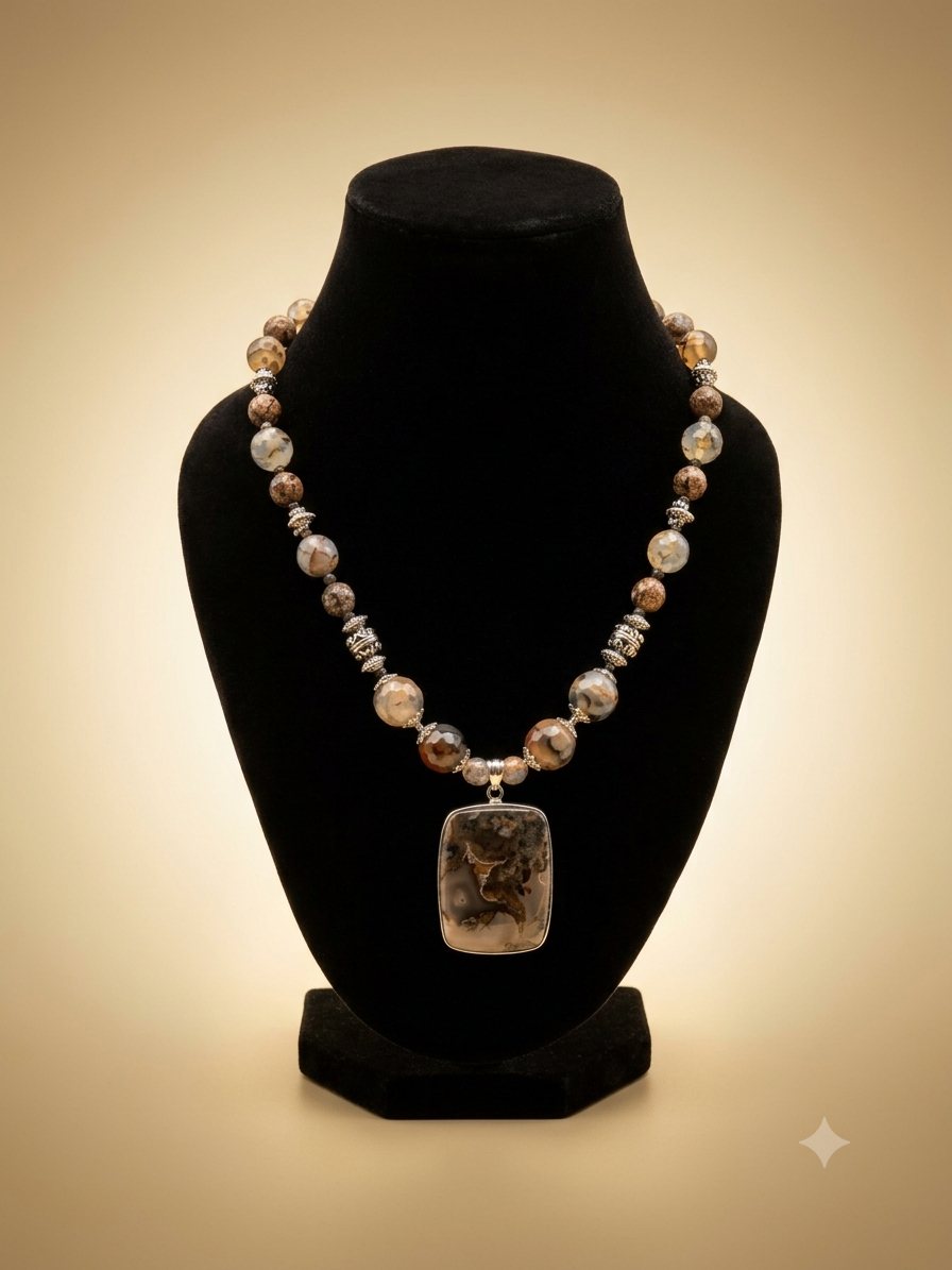 Smoky Brown Pendant Necklace