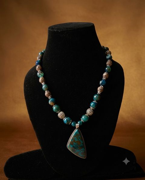 Teal Pendant Necklace