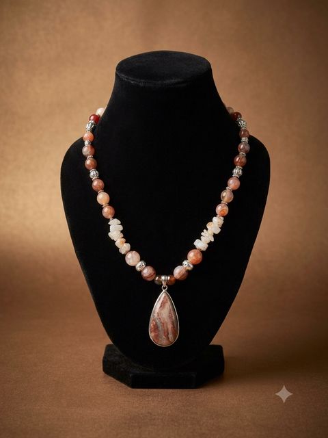 Peach Pendant Necklace