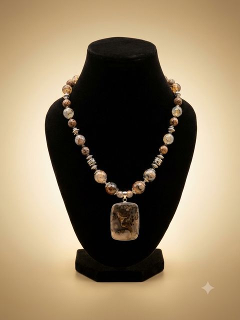 Smoky Brown Pendant Necklace